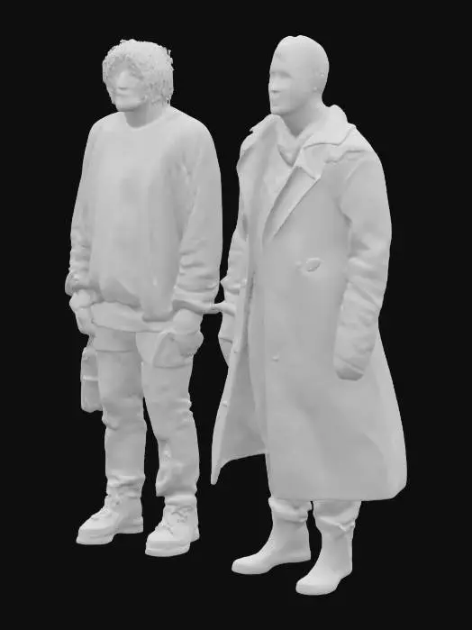 3D model for can you make me 2 peoples like they are homeles whit dripy clothes

