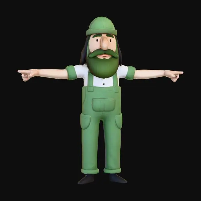 3D model for Waving Carpenter