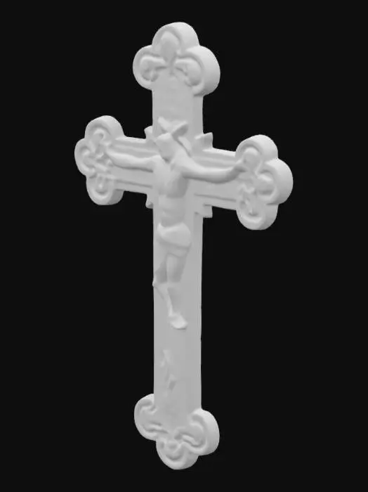 3D model for Armenian style cross with artistic christ engraving in side of the cross make the engraving unique