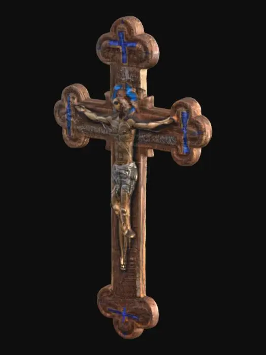 3D model for Armenian style cross with artistic christ engraving in side of the cross make the engraving unique