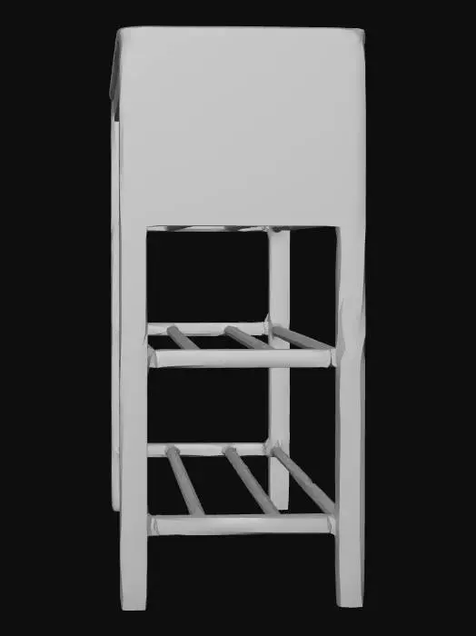 3D model for White three-tier shoe rack