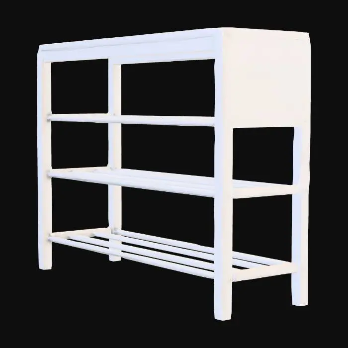 3D model for White three-tier shoe rack