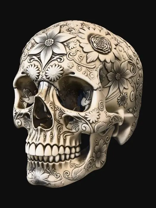 3D model for Floral Skull