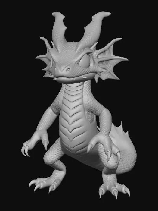 3D model for A realistic axolotl dragon hybrid animal with a great amount of detail