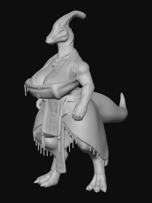 3D model for Dino girl Shaman