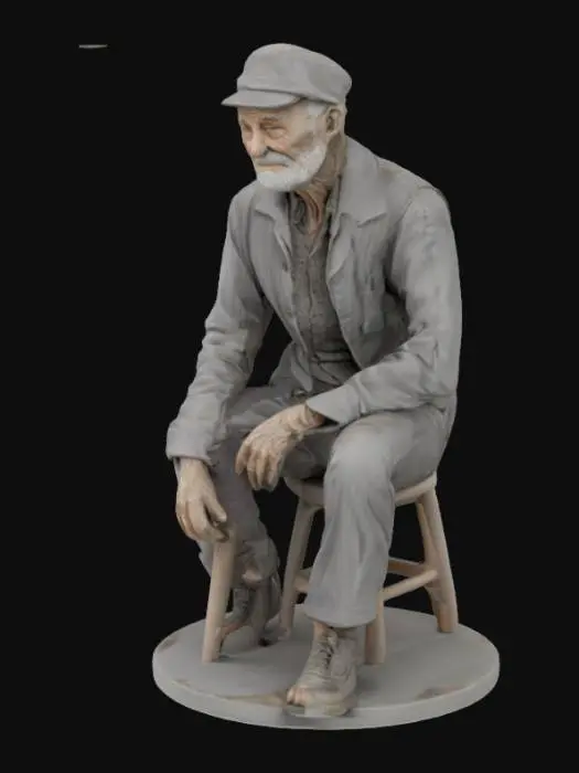 3D model for The Seated Worker.