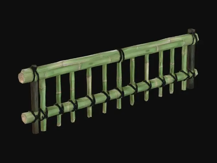 3D model for Rope-Tied Bamboo Barrier　kinkakujigaki