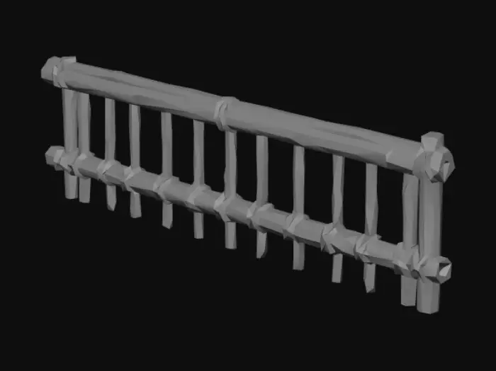 3D model for Rope-Tied Bamboo Barrier　kinkakujigaki