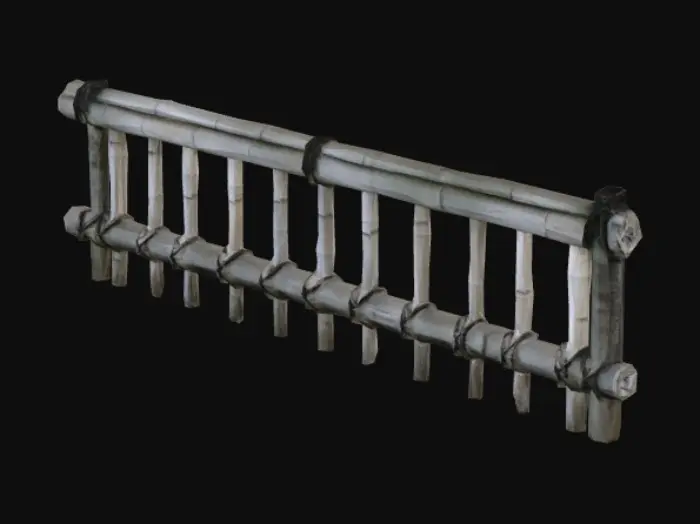 3D model for Rope-Tied Bamboo Barrier　kinkakujigaki