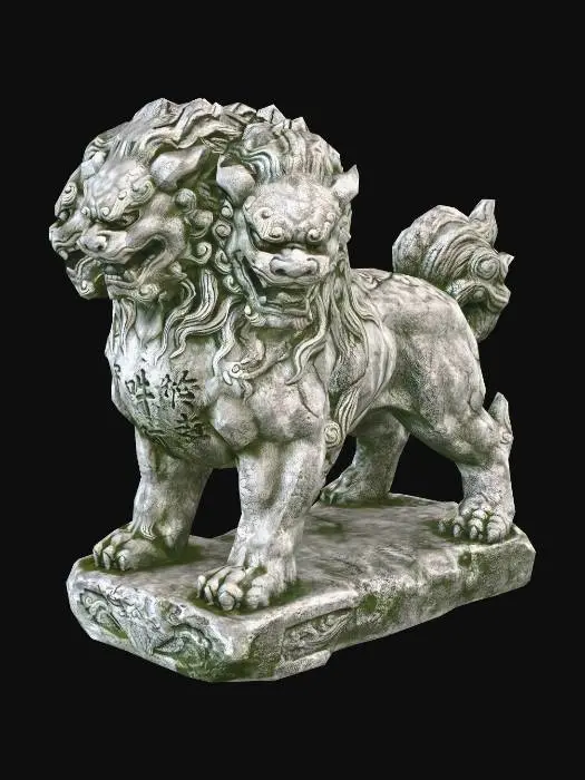 3D model for Three-Headed Guardian Lion Statue