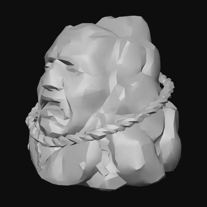 3D model for Sacred Rock with Shimenawa