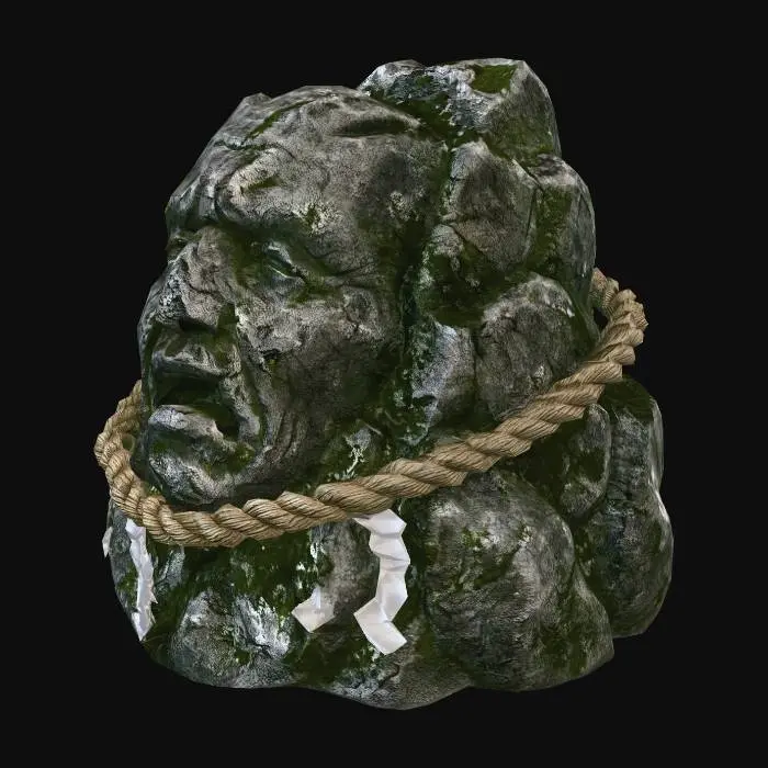 3D model for Sacred Rock with Shimenawa