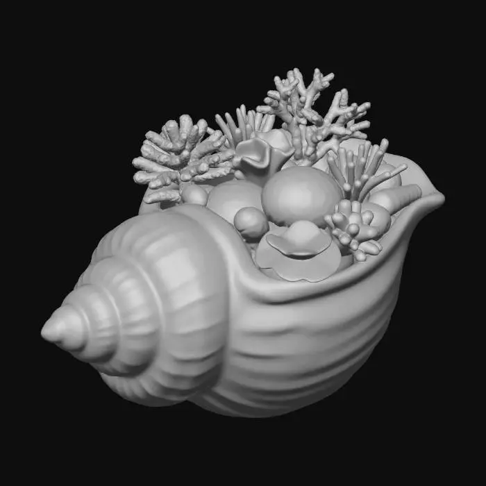 3D model for Coral Bouquet in a Shell