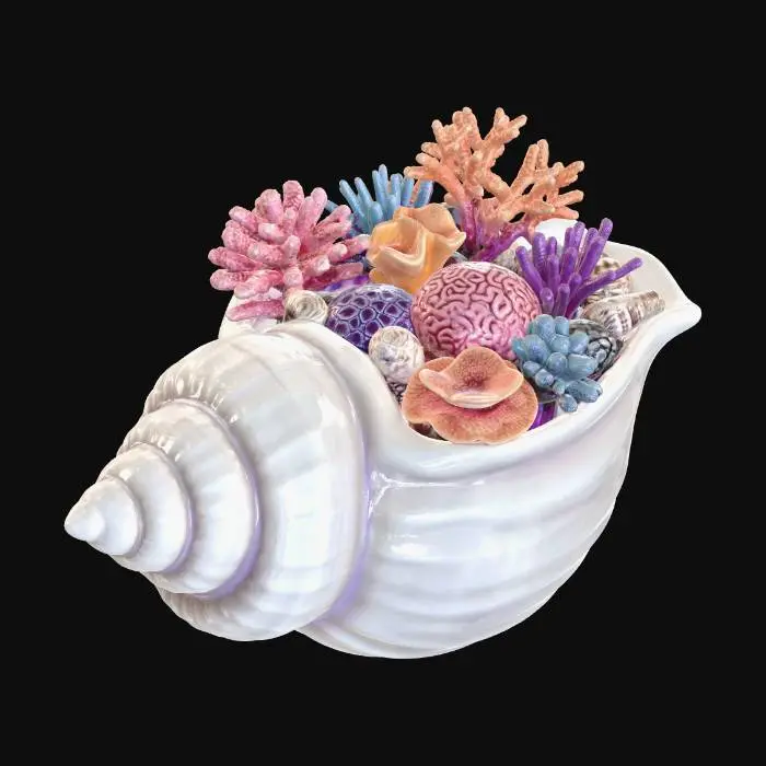 3D model for Coral Bouquet in a Shell