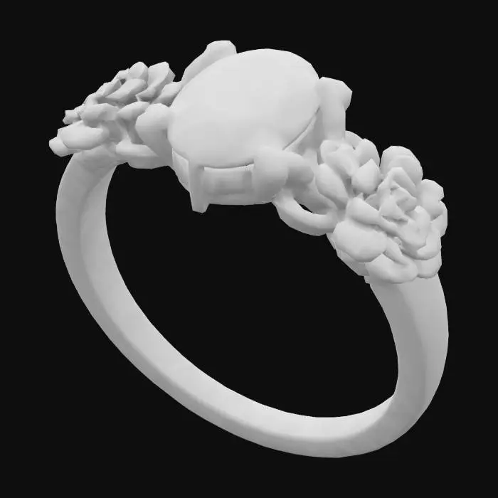 3D model for Fantasy Disney inspired wedding ring based on Beauty and the Beast 