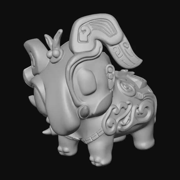 3D model for Bronze Elephant Guardian