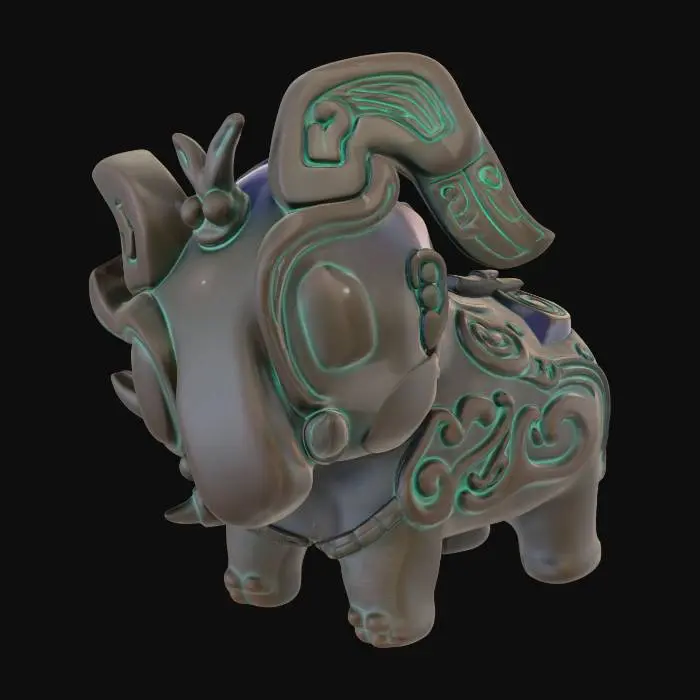 3D model for Bronze Elephant Guardian