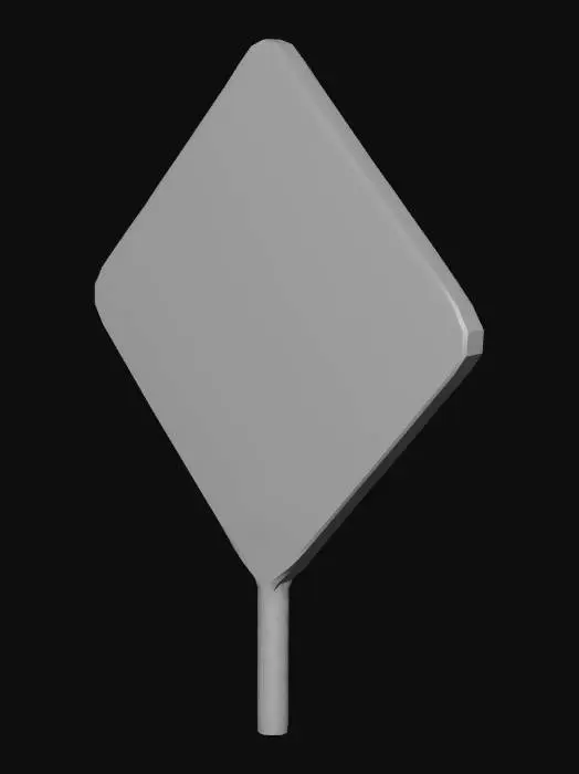 3D model for road sign with silhouette man working for road work. but change the man to a silhouette of a winged Demon like jeepers creepers