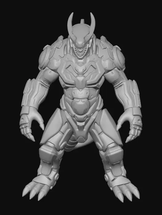 3D model for A formidable creature, its form an abstract assemblage of interlocking obsidian slabs and jagged volcanic rock. Its dark, smoky grey and black surface is rough and unyielding, punctuated by glowing fissures of molten orange energy that pulse from within. The structure is heavily armored and blocky, moving with a ponderous, unstoppable momentum, reflecting the brute force common in Dota 2's durable heroes.