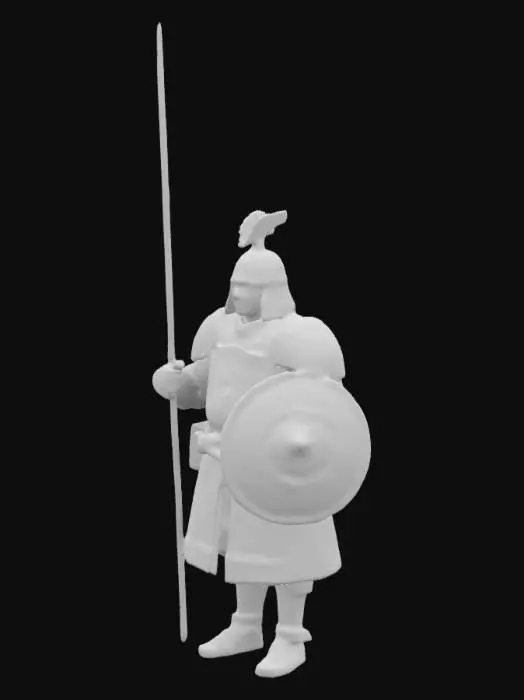 3D model for a team of army, Chinese Han Dynasty army, Lancer, cavalry, silver armor, Chinese old style weapon and armor