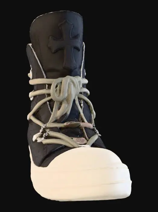 3D model for High-Top Sneaker with Cross Design