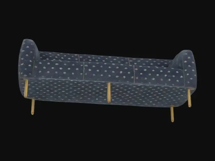 3D model for Blue Patterned Sofa