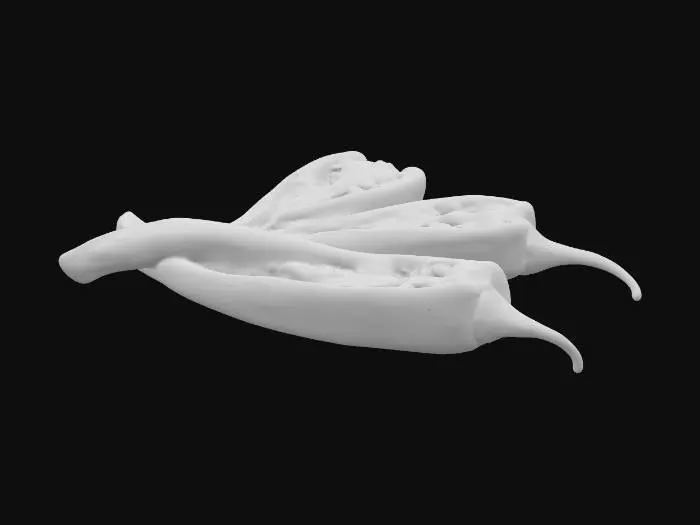 3D model for a pile of sliced bird's-eye chili
