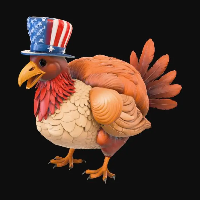 3D model for Patriotic Turkey, #Thanksgiving#