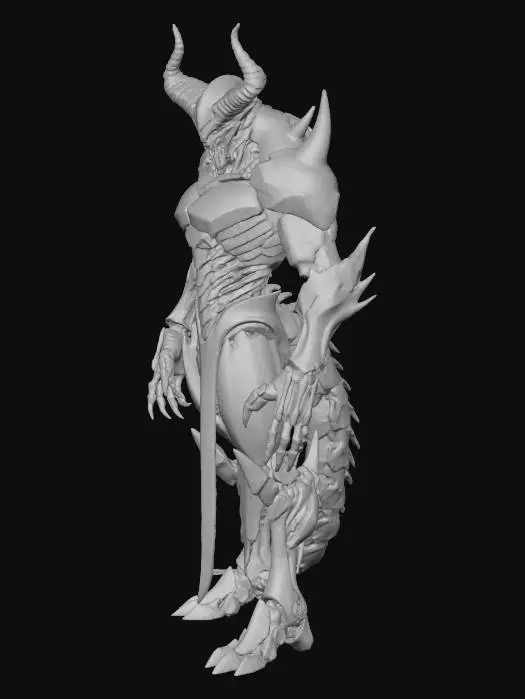 3D model for #villain#, a cyborg demon, magma crack texture, scholar level sculpting, prioritize edge cleanliness and topology, maximum faces with triangular topology, maximum vertices and face quality, UHD quality, high image sharpening, unity premium model asset, black and red color scheme, ghostly appearence, humanoid creature, distuinguishable and accurate stylized humanoid x demonic creature hybridization anatomy, cyberpunk theme and aesthetic. cartoony realism style