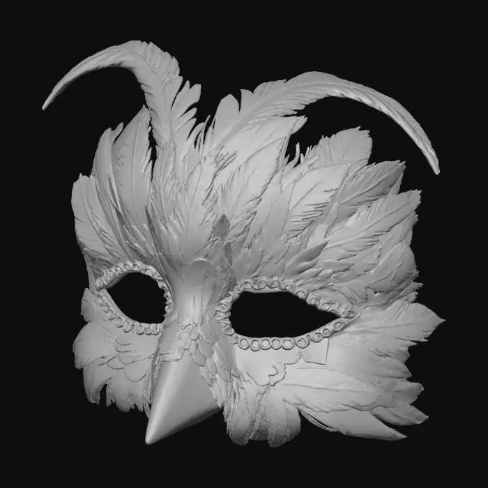 3D model for Feathered Raven Mask
