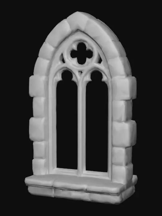 3D model for Gothic Stone Windowframe