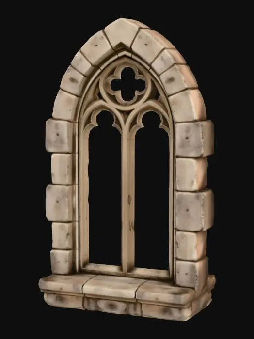 3D model for Gothic Stone Windowframe