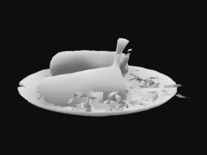 3D model for chuletas asadas con ensalada de lechuga y tomate