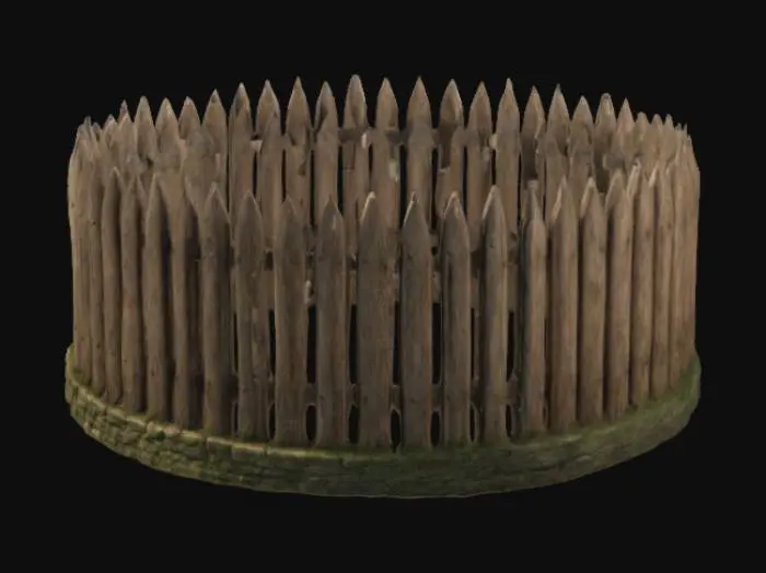 3D model for empalizada circular de madera.tipo medieval
