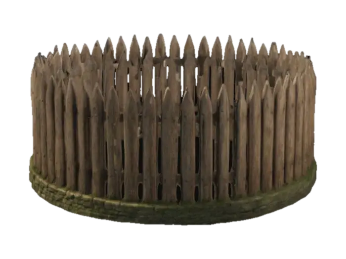 empalizada circular de madera.tipo medieval - Palisade 3D model, vytvořený pomocí AI