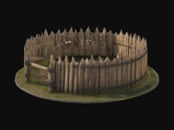 3D model for empalizada circular de madera.tipo medieval