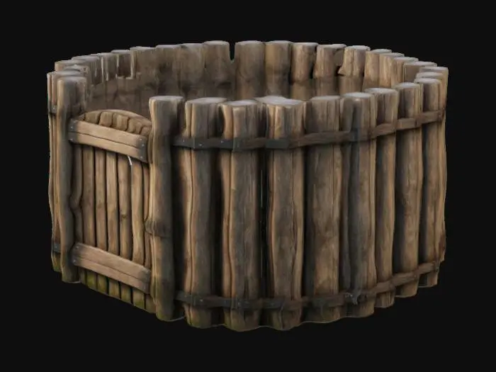 3D model for empalizada circular de madera.tipo medieval