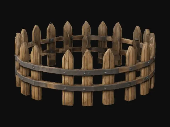 3D model for empalizada circular de madera.tipo medieval