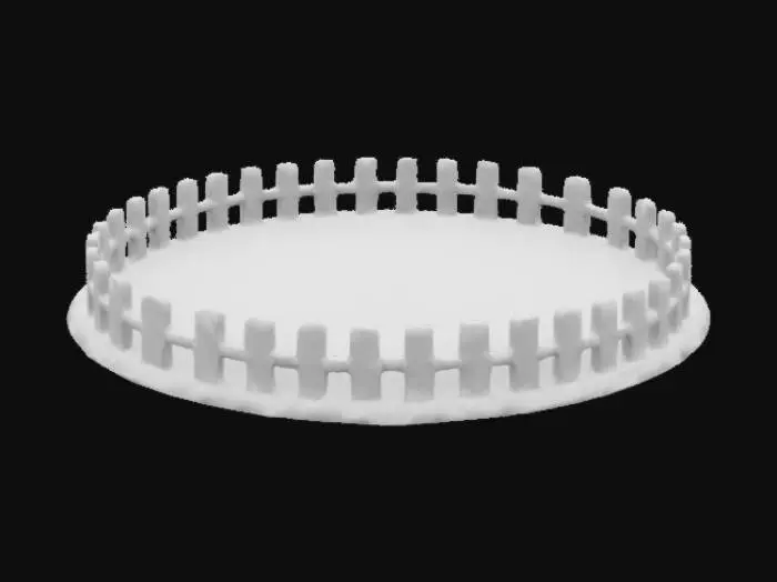 3D model for parcela de tierra para plantar. rodeada de una pequeña cerca de madera no muy alta. para videojuegos