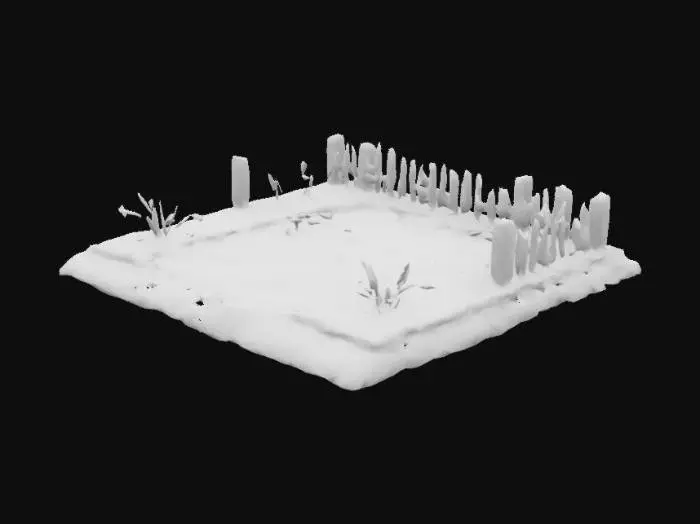 3D model for parcela de tierra para plantar. rodeada de una pequeña cerca de madera no muy alta. para videojuegos