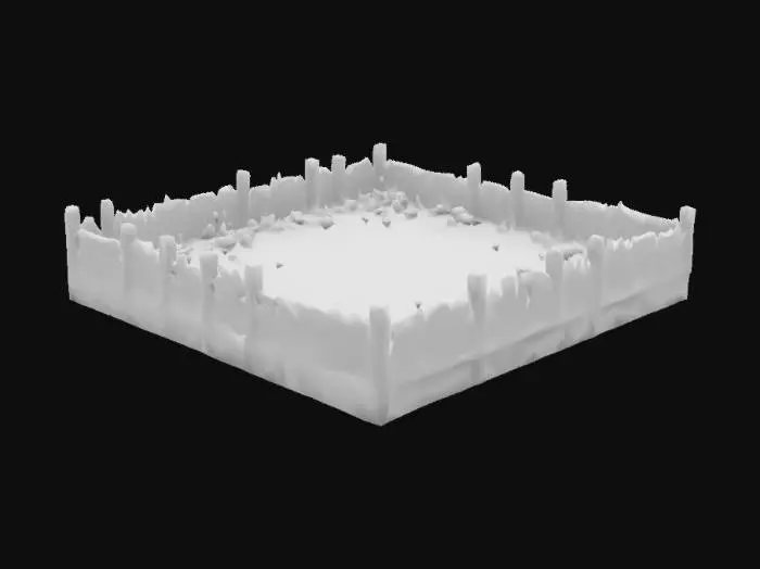 3D model for parcela de tierra para plantar. rodeada de una pequeña cerca de madera no muy alta. para videojuegos