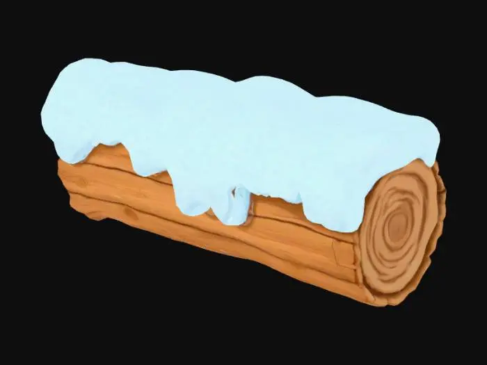 3D model for Snowy Log, #PBR#