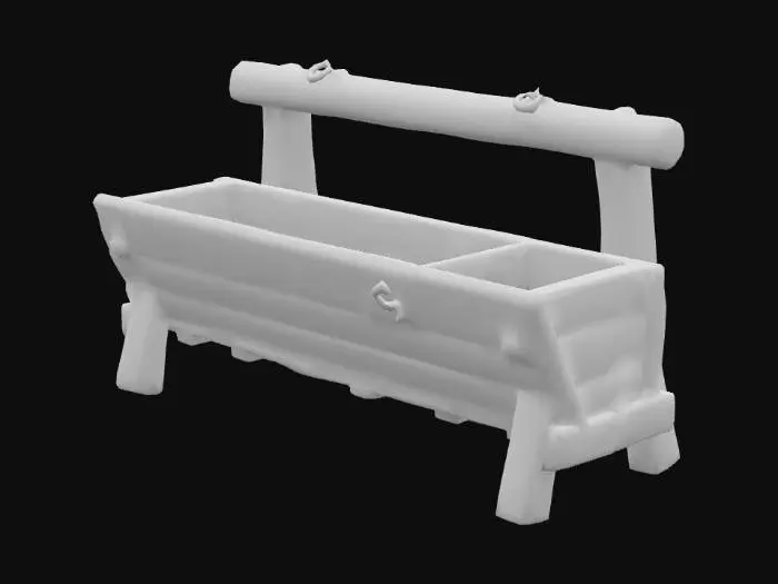3D model for Wooden Trough