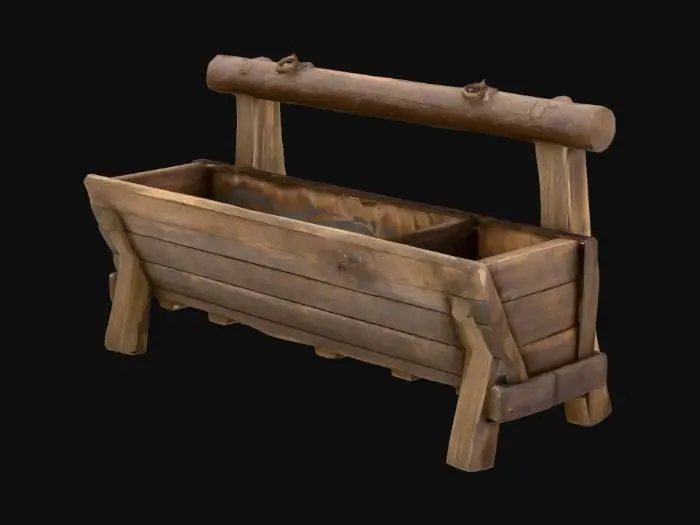 3D model for Wooden Trough