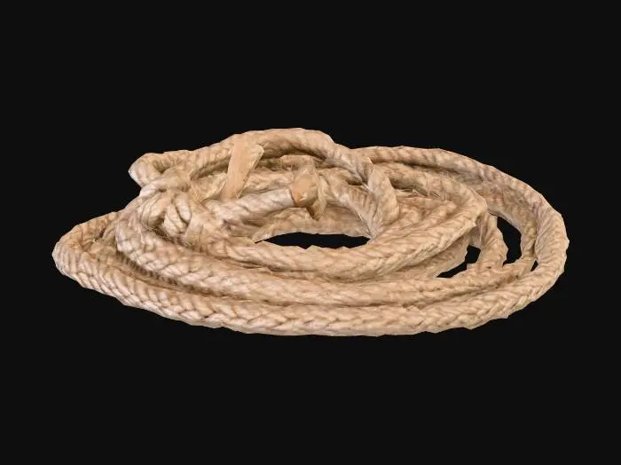 3D model for Coiled Rope on White Background