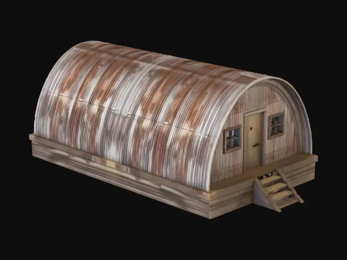 3D model for Quonset Hut.
