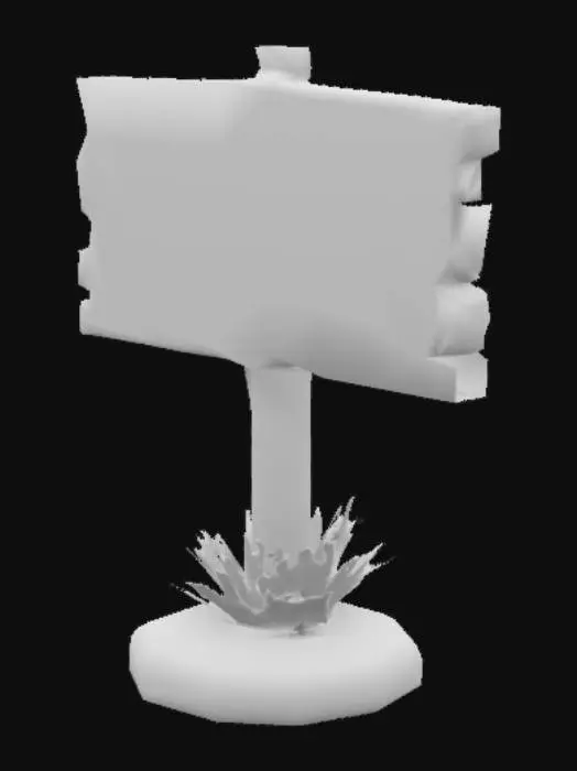 3D model for Blank Wooden Signboard