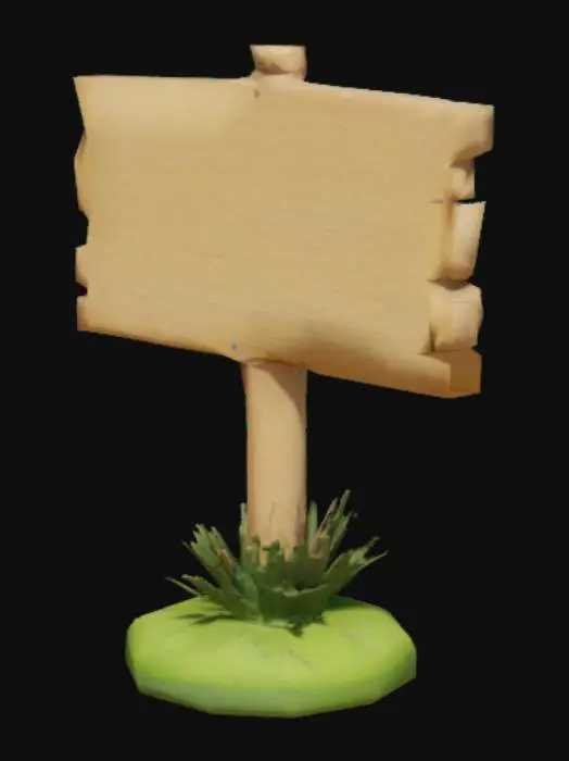 3D model for Blank Wooden Signboard