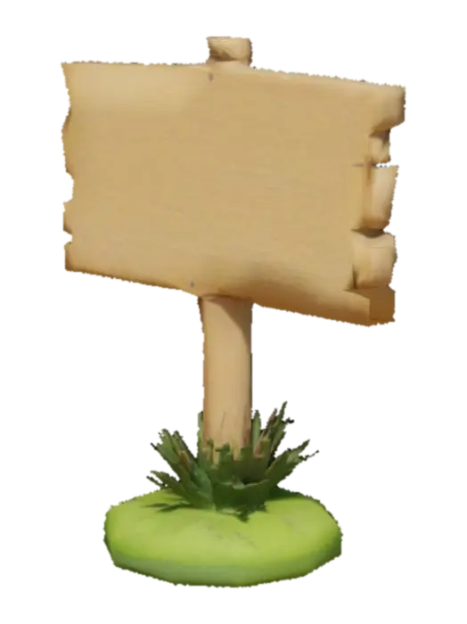 Blank Wooden Signboard 3D model, vytvořený pomocí AI