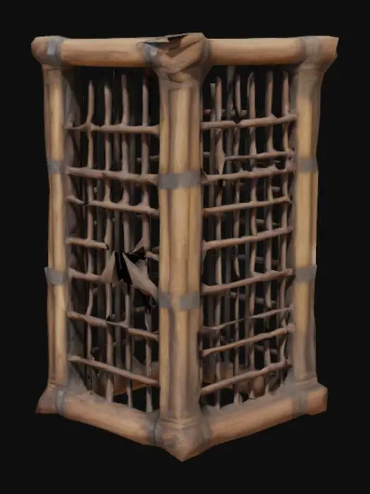 3D model for Wooden Prison Cage